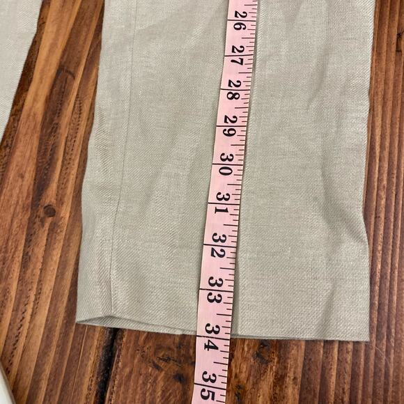 The Limited Women's 100% Linen Tan Straight Leg Trouser Pants Size 4 Midrise - Picture 12 of 13